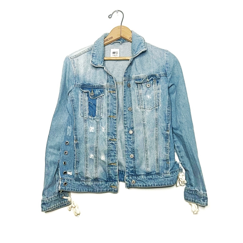 ELV | Lace Up Denim Jacket